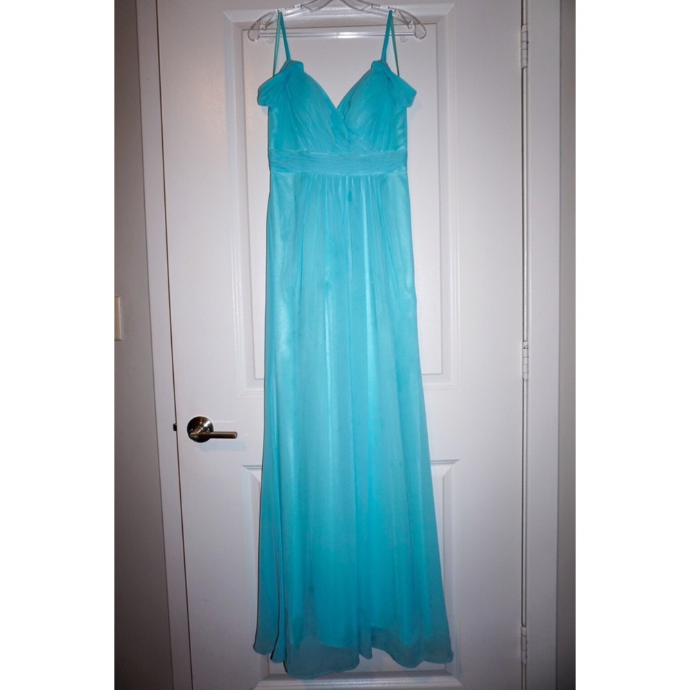Blue long evening dress